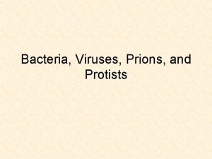 Bacteria Viruses Prions and Protists Bacteria Unicellular or