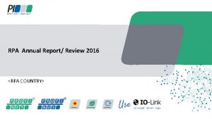 RPA Annual Report Review 2016 RPA COUNTRY Titel
