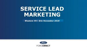 SERVICE LEAD MARKETING Western NY Erie November 2020