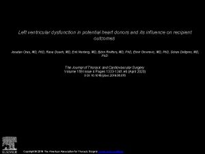 Left ventricular dysfunction in potential heart donors and