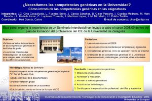 Necesitamos las competencias genricas en la Universidad Cmo