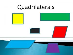 Quadrilaterals What are quadrilaterals A two dimensional closed