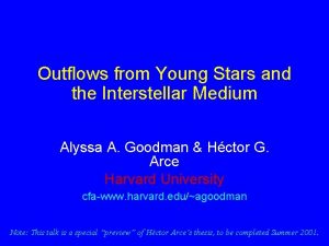 Outflows from Young Stars and the Interstellar Medium