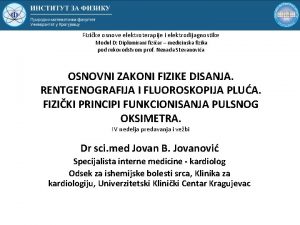 Fizike osnove elektroterapije i elektrodijagnostike Modul D Diplomirani