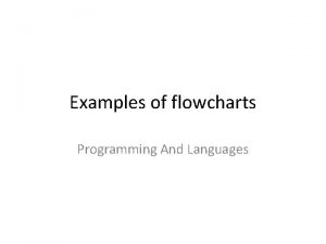 Examples of flowcharts Programming And Languages Example 1