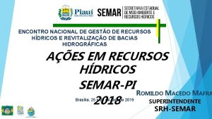 ENCONTRO NACIONAL DE GESTO DE RECURSOS HDRICOS E