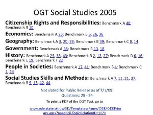 OGT Social Studies 2005 Citizenship Rights and Responsibilities