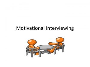 Motivational Interviewing Session Outcomes Learn and practice the