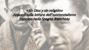 Sin Dios y sin religin Appunti sulla lettura