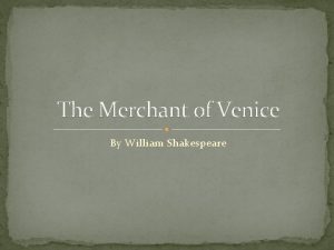 The Merchant of Venice By William Shakespeare Sources