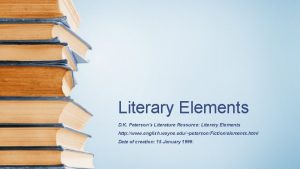 Literary Elements D K Petersons Literature Resource Literary