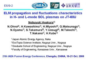 EX9 2 ELM propagation and fluctuations characteristics in