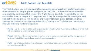 Triple Bottom Line Template The Triple Bottom Line