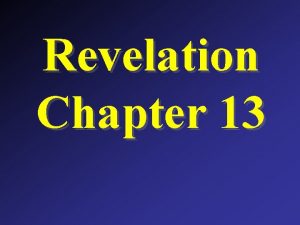 Revelation Chapter 13 The Seven Personages 1 The
