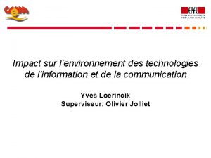 Impact sur lenvironnement des technologies de linformation et