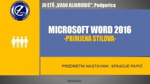 JU ET VASO ALIGRUDI Podgorica MICROSOFT WORD 2016