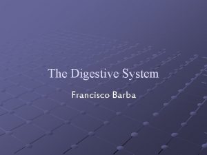 The Digestive System Francisco Barba The mouth Digestion