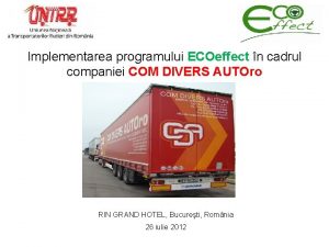 Implementarea programului ECOeffect n cadrul companiei COM DIVERS