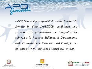 LAPQ Giovani protagonisti di s e del territorio