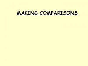 MAKING COMPARISONS 1 ms adjective que 2 menos