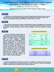 Lenalidomide treatment for relapsedrefractory multiple myeloma the experience