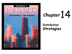 Introduction to Chapter Distribution 14 Strategies Distribution and