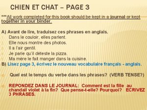 CHIEN ET CHAT PAGE 3 All work completed