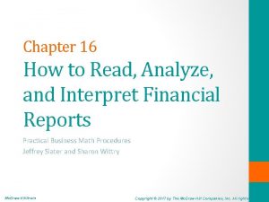 Chapter 16 How to Read Analyze and Interpret