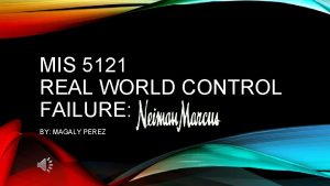 MIS 5121 REAL WORLD CONTROL FAILURE BY MAGALY