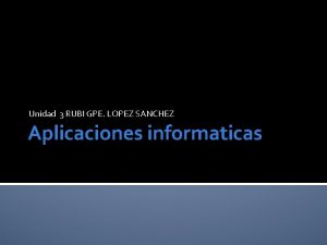 Unidad 3 RUBI GPE LOPEZ SANCHEZ Aplicaciones informaticas