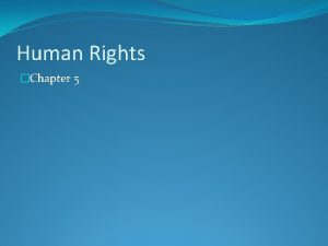 Human Rights Chapter 5 Human Rights Vs Charter