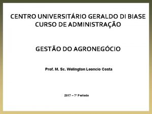 CENTRO UNIVERSITRIO GERALDO DI BIASE CURSO DE ADMINISTRAO