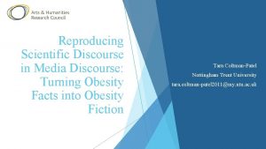 Reproducing Scientific Discourse in Media Discourse Turning Obesity