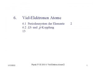 6 VielElektronen Atome 6 1 Periodensystem der Elemente