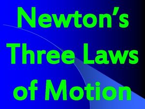Newtons Three Laws of Motion Sir Isaac Newton