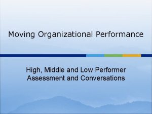 Moving Organizational Performance High Middle and Low Performer