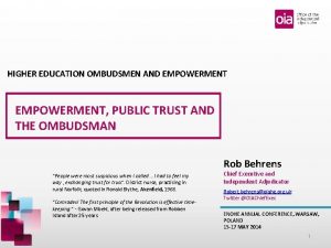 HIGHER EDUCATION OMBUDSMEN AND EMPOWERMENT PUBLIC TRUST AND