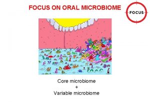 FOCUS ON ORAL MICROBIOME Core microbiome Variable microbiome