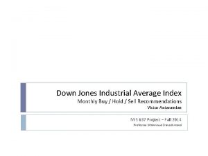 Down Jones Industrial Average Index Monthly Buy Hold