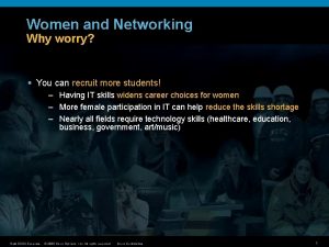 Women and Networking Why worry You can recruit