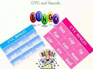 CVC and Sounds CVC BINGO 1 2 cat