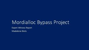 Mordialloc Bypass Project Expert Witness Report Madeleine Bisits