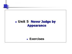 Unitn 5 Cruelty Unit 5 Never Judge by