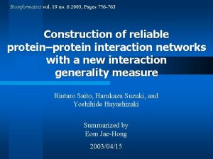 Bioinformatics vol 19 no 6 2003 Pages 756