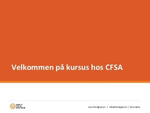 Velkommen p kursus hos CFSA www frivillighed dk