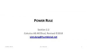 POWER RULE Section 2 2 Calculus AB APDual