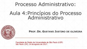 Processo Administrativo Aula 4 Princpios do Processo Administrativo