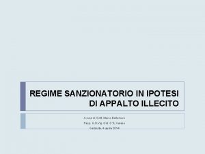 REGIME SANZIONATORIO IN IPOTESI DI APPALTO ILLECITO A