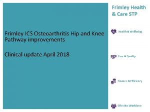 Frimley Health Care STP Frimley ICS Osteoarthritis Hip