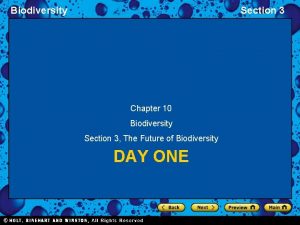 Biodiversity Section 3 Chapter 10 Biodiversity Section 3